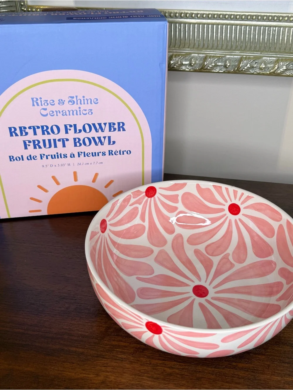 Rise & Shine Ceramics — Pink Retro Flower Fruit Bowl - gorgeous!